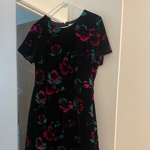 J Crew Velvet Floral Short Sleeve Dress - NWT
